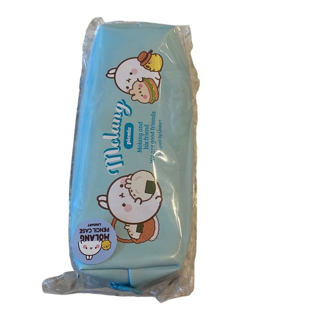 Cute Korean Animal Design Molang Pencil Case. Light Blue. OS. Kidcore. Gifts.